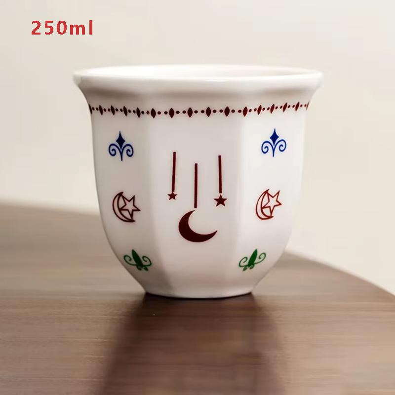 Middle Eastern Style Coffee Cup 170/250ml Ceramic Espresso Mug Handmade Anti-scald Latte Cappuccino Jug Teacup Gift for Home-use
