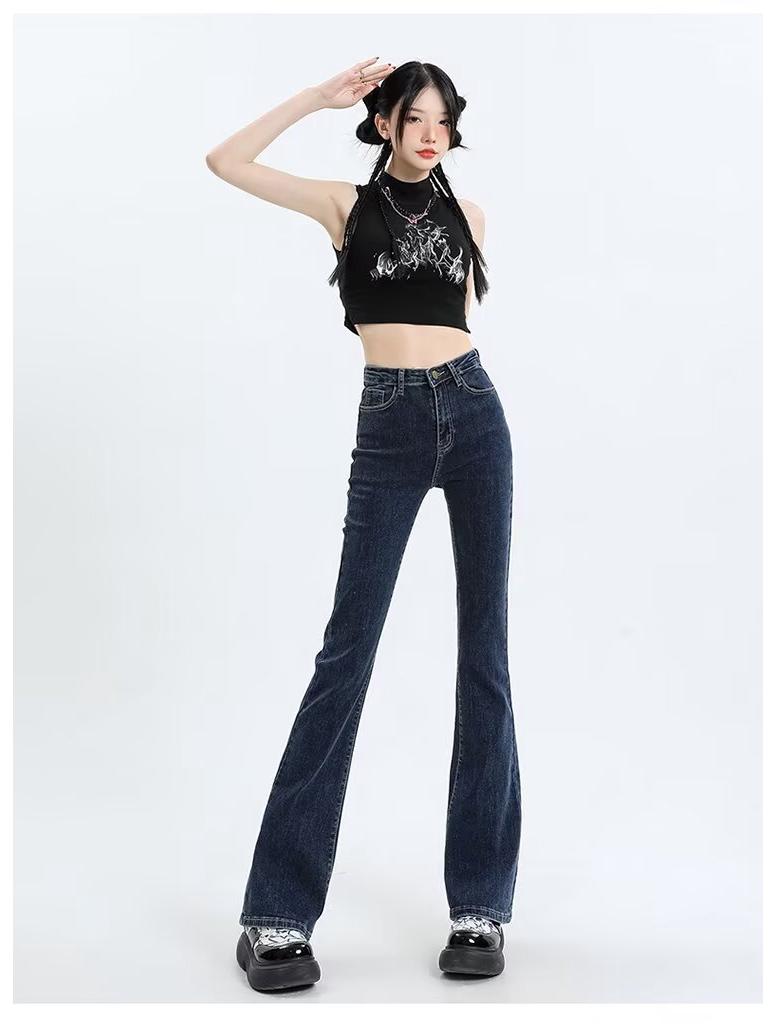 

Маленькие винтажные выстиранные джинсы микроклеш с завышенной талией S сине серый