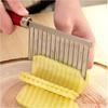 1 Pcs New Stainless Steel Potato Chip Slicer Dough Vegetable Fruit Crinkle Wavy Slicer Knife Potato Cutter Chopper