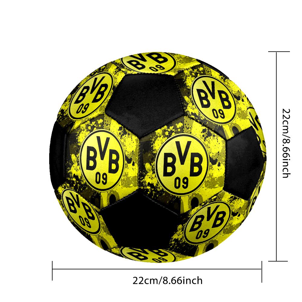 SIZE 5 Borussia Dortmund Soccer Ball Colorful All Ages Machine Stitched PVC Competition Ready Durable High-Bounce