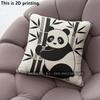 Cute Panda Print Square Throw Pillow Cases Pattern Cushion Cover Suitable For Sofa Bedroom Car Pillow Cover
