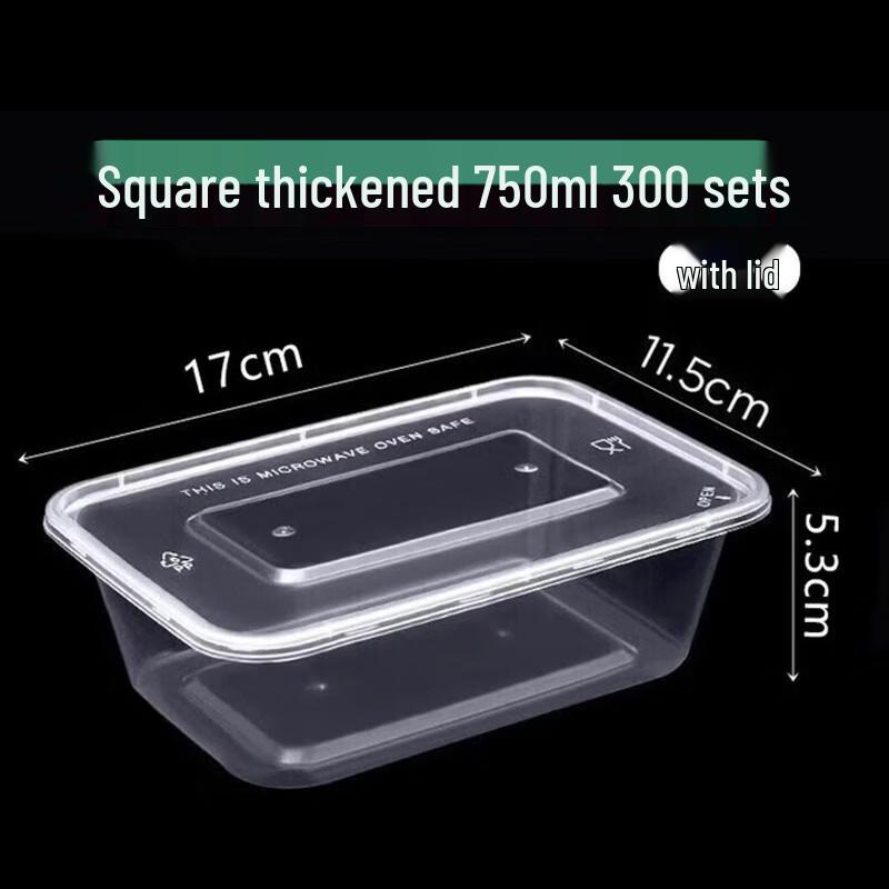 CIBO Disposable Rectangular Food Containers with Lids