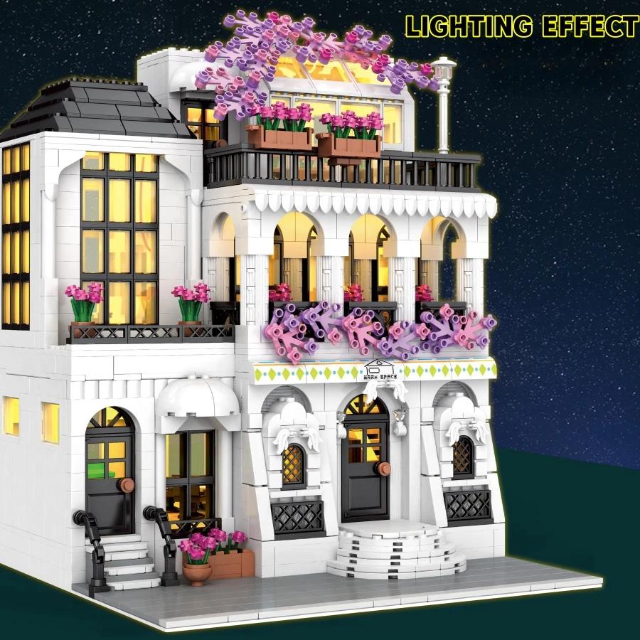 Non-Toxic Creative Flower House Building Bricks Model Kit Moc Custom Design Construction Set Creative Diy For Children Birthday Gift