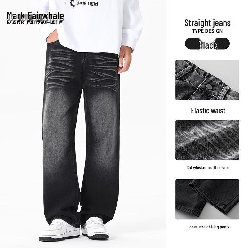 

Mark Fairwhale Men s Fall 2025 Loose Straight Wide-Leg Jeans L