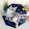 1 pièce Parapluie Automatique Ouverture/Fermeture "Chat Nuit Étoilée" Parapluie Pliable Compact, Parapluie Portable Toutes Saisons pour Femmes/Hommes F1124100