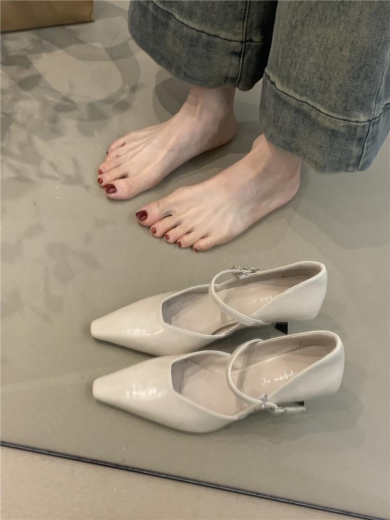 Women's High Heels Women's Spring 2025 French Temperament Elegant Pointed Head Light Mouth Stiletto Mary Jane Commuter Shoes