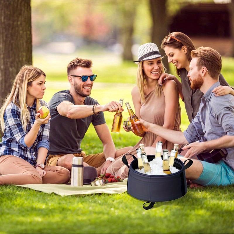 1PC Folding Portable Fishing Bucket with Comfortable Handle, Ideal for Camping, Picnics, Travel, Washbasin, Fishing Bucket, Outdoor Supplies