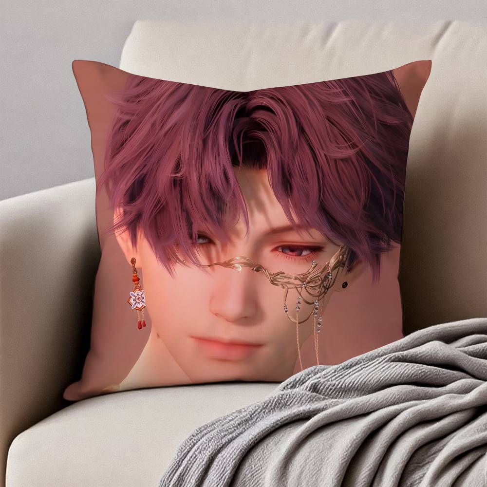 Game Love And Deepspace Sylus Pillow Case Anti-dustmite Pillowcase Invisible Zipper Silky Short Plush Sofa Cushion Cover