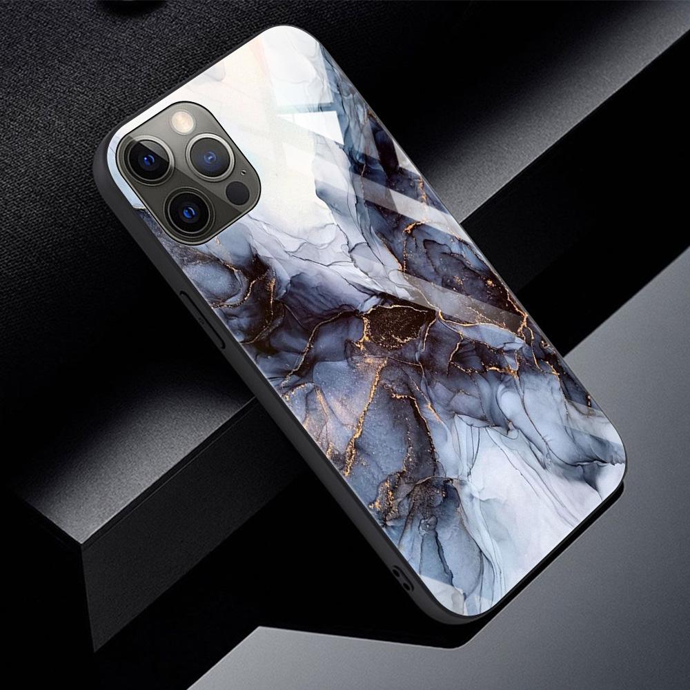 Tempered Glass Case For Iphone 12 11 Pro Max 14 13 12 Mini Fundas X Xr Xs Max 8 7 6s Plus Cover Shell Fundas Colorfull Marble