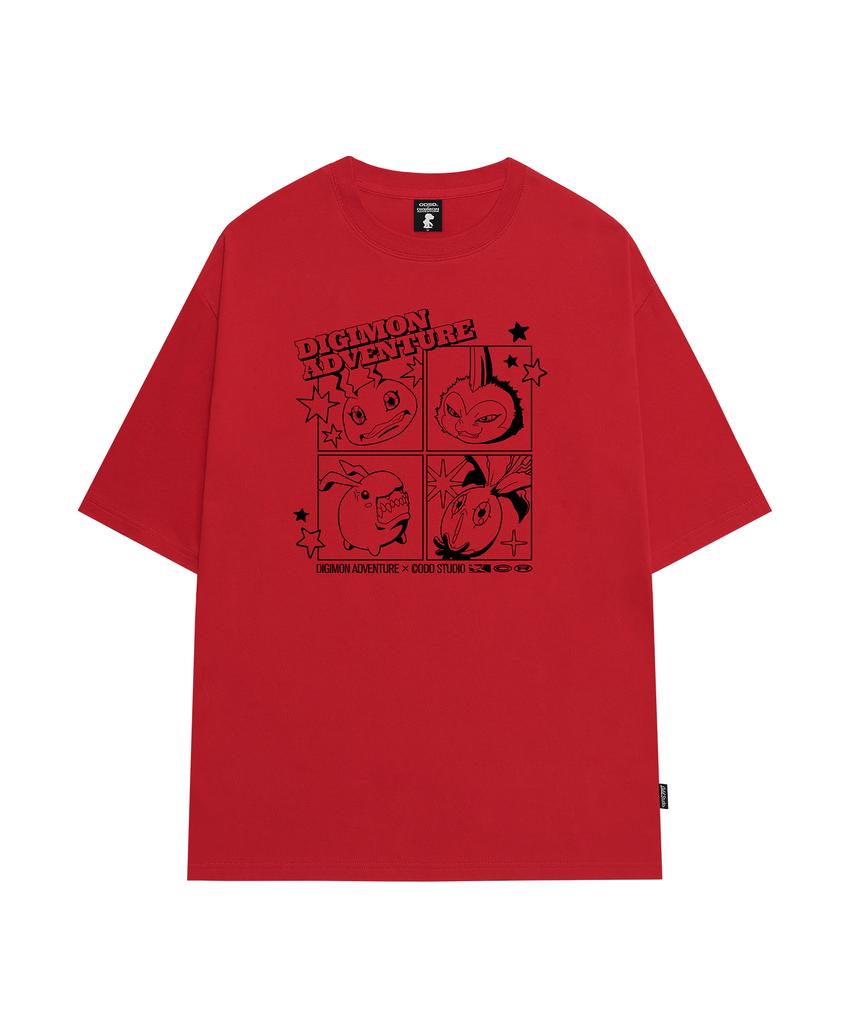 ODDSTUDIO [Digimon Adventure] Panel Digimon Overfit T-Shirt - 4 Colors