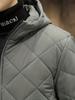 Men's Warm Quilted Hooded Jacket, Plush Winter Zip-Up Outerwear for Fall/Winter Outdoor Activities