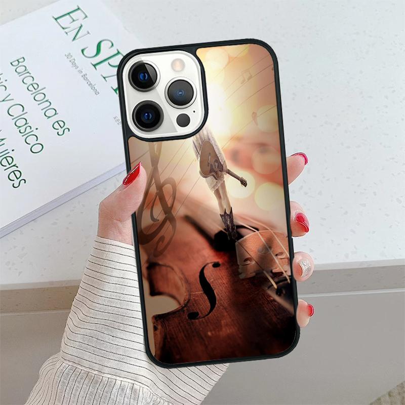 Musical Violin Guitar Phone Case cover For iPhone 17 Air 15 16 16e 14 13 Pro Max Fundas 12 11 Pro Max PLUS 7PLUS mobile