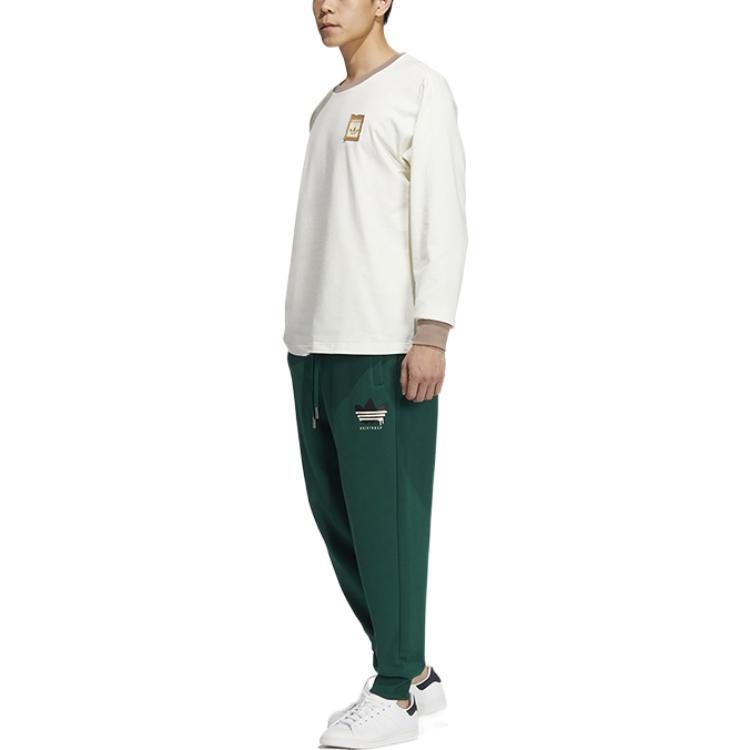 Adidas Pantaloni sport Originals Logo Trefoil cu 3 dungi colorblock Bărbați Funduri Verde-armată HY7228