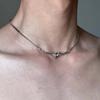 Collana Girocollo Nodo Colore Argento Gotico per Donne Uomini Punk Hip Hop Metal Giunzione Catena Ossa di Serpente Gioielli Regali