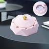 Desktop Ashtray Large Capacity Practical with Lid for Outdoor Tabletop Patio Pink