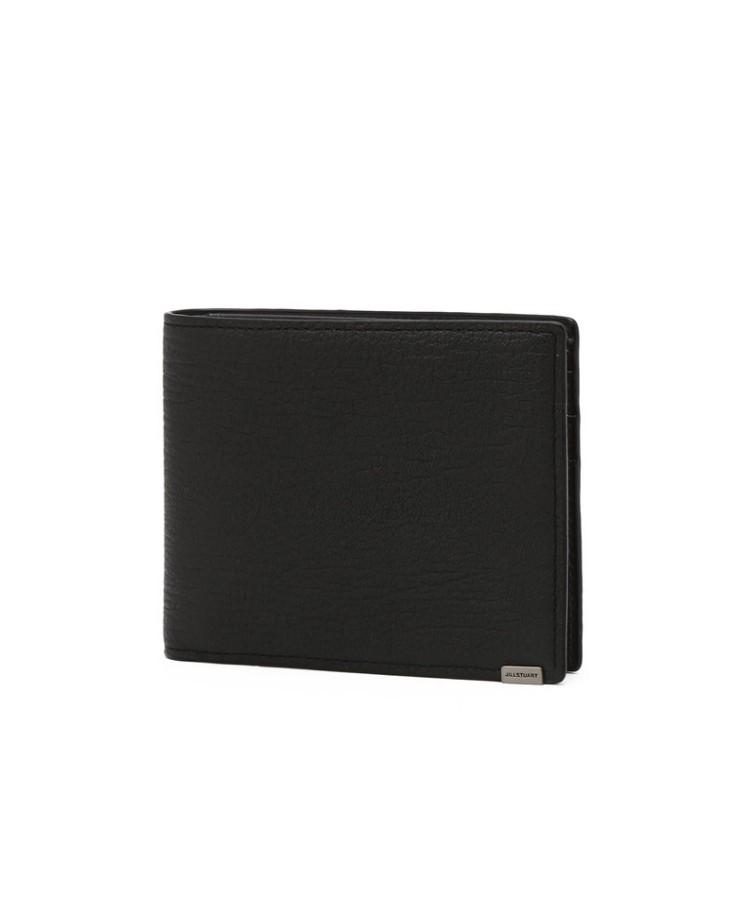 Jillstuart Men Acc Black Logo Embellished Cowhide Bifold Wallet Juwa6F704Bk