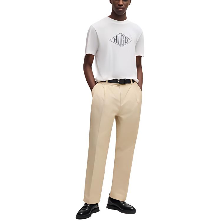 Hugo Logo Embroidered Crewneck T Shirt 50534934-102