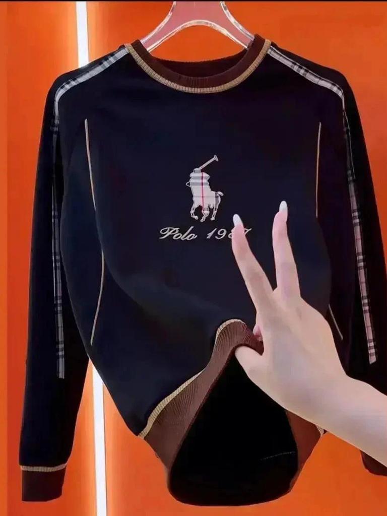 Men's Color Block Crew Neck Sweatshirt - Autumn 2025 Fashion Trend, Casual Long Sleeve, Versatile Heavy Duty Design