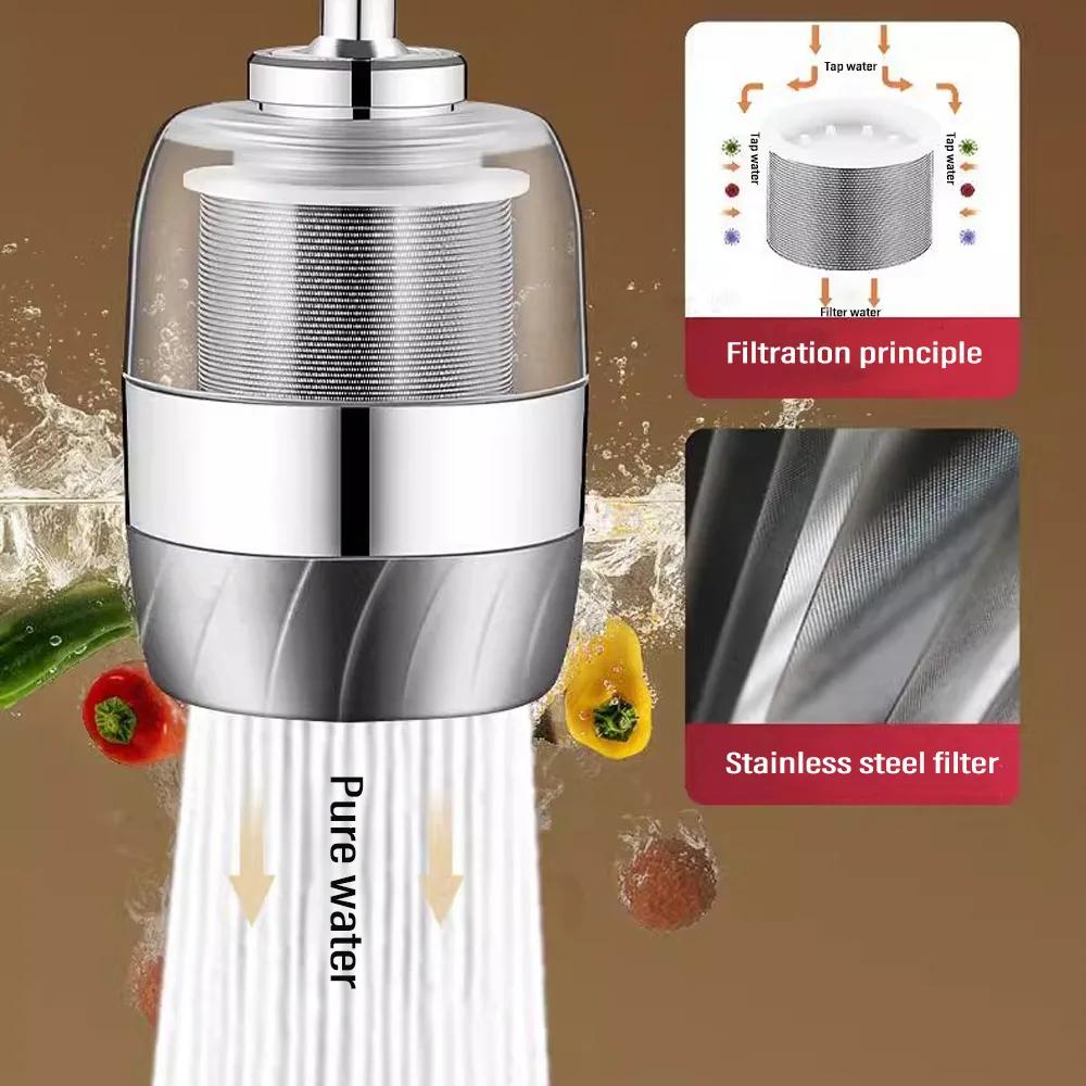 Universal 360° Rotate Kitchen Faucet Extender Filtrated Water Quality Faucet Anti-Splash Kitchen Washbasin Bubbler Nozzle