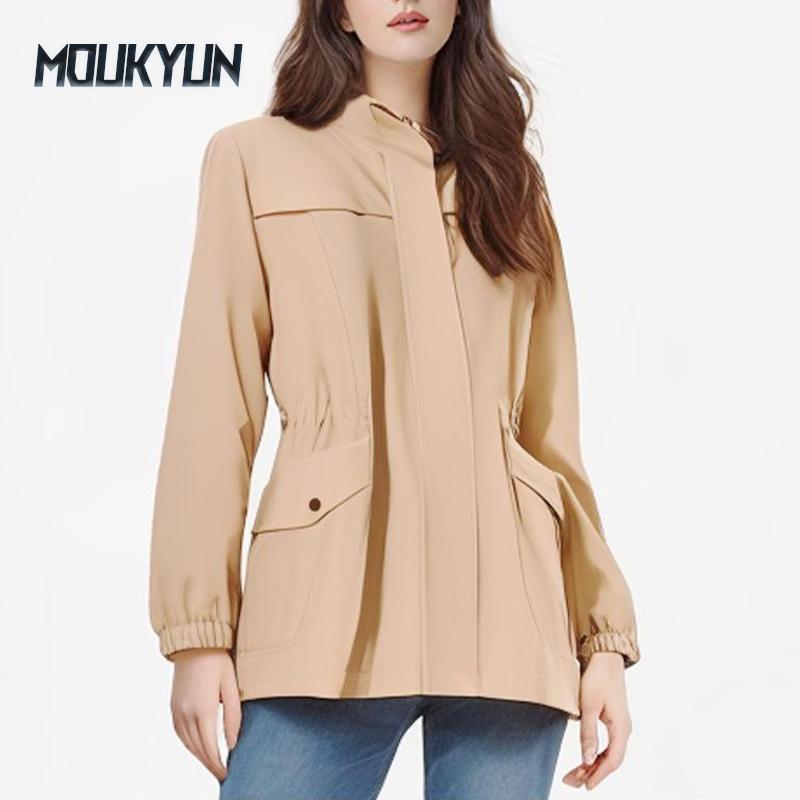 

Двухслойная женская ветровка 7 цветов M-4XL короткое пальто модная женская куртка больших размеров с воротником-стойкой M