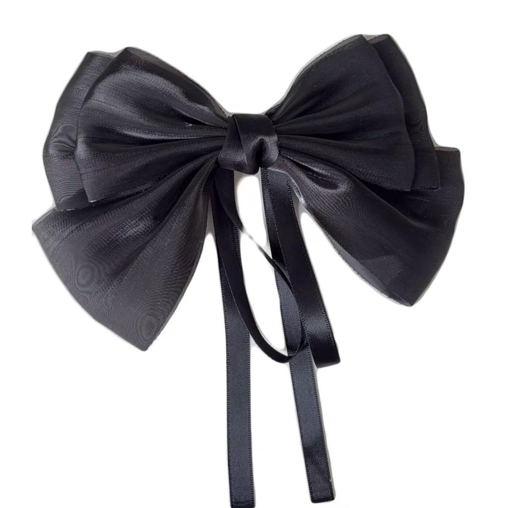 Mermaid Ji Pearlescent Satin Bow Hair Clip Women Summer Sweet Ribbon Spring Clip Fairy Hair Accessories