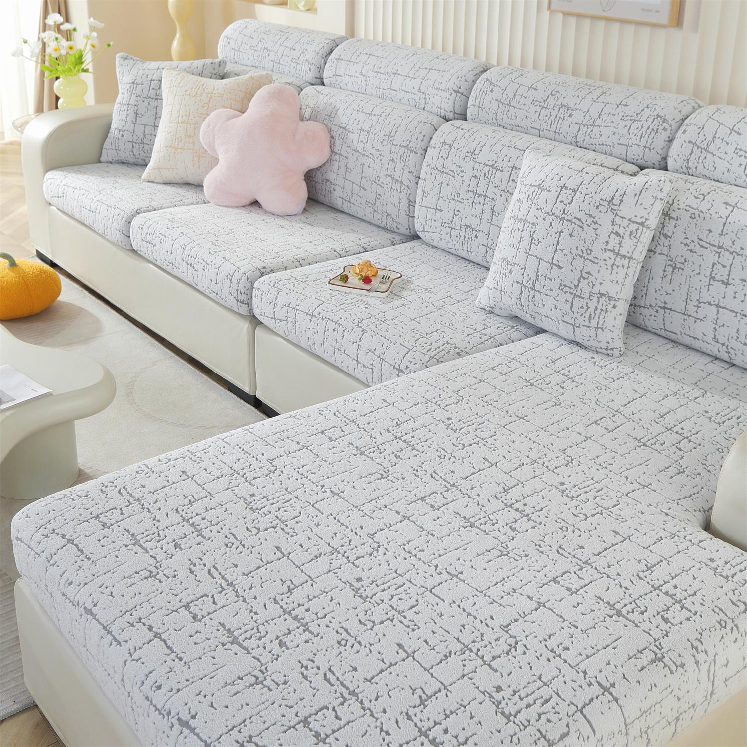 

Контрастный цветной эластичный флисовый чехол для дивана, утолщенный съемный чехол для подушки сиденья дивана, чехол для мебели в гостиной Pillow Case