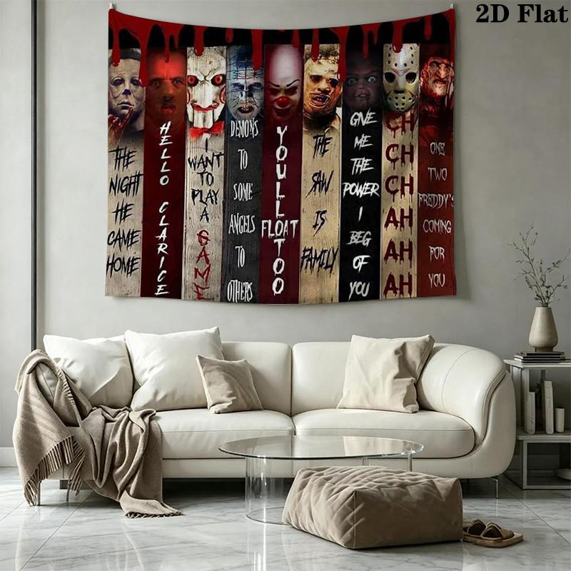 Horror Halloween Wall Tapestry Aesthetic Wall Hanging Printed Fabric Blanket Decorative Tapestries for Bedroom Living Room Home Decor