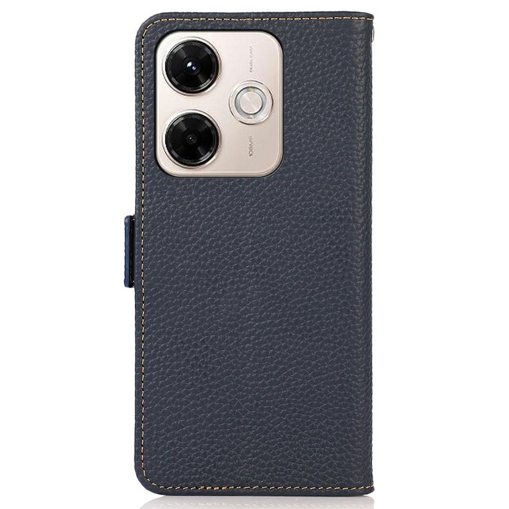 KHAZNEH for Xiaomi Redmi 13x 4G Phone Case Genuine Cow Leather Cover RFID Blocking