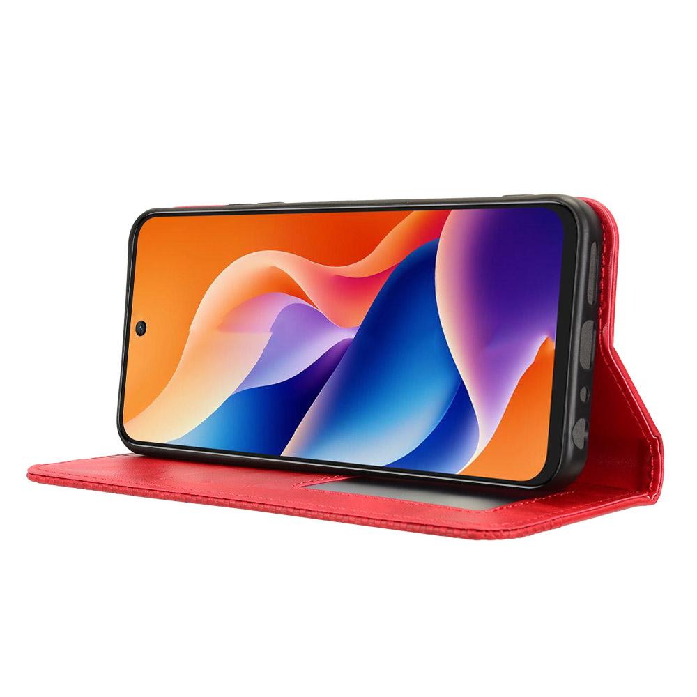 Für TCL 605 4G/60 SE Lederhülle Brieftasche Ständer Retro Textur Handyhülle