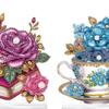 2Pcs Diamond Painting Tabletop Kit Reusable DIY Diamond Art Tabletop Ornaments Diamonds Art Table Lamp Gift Home Office Decor