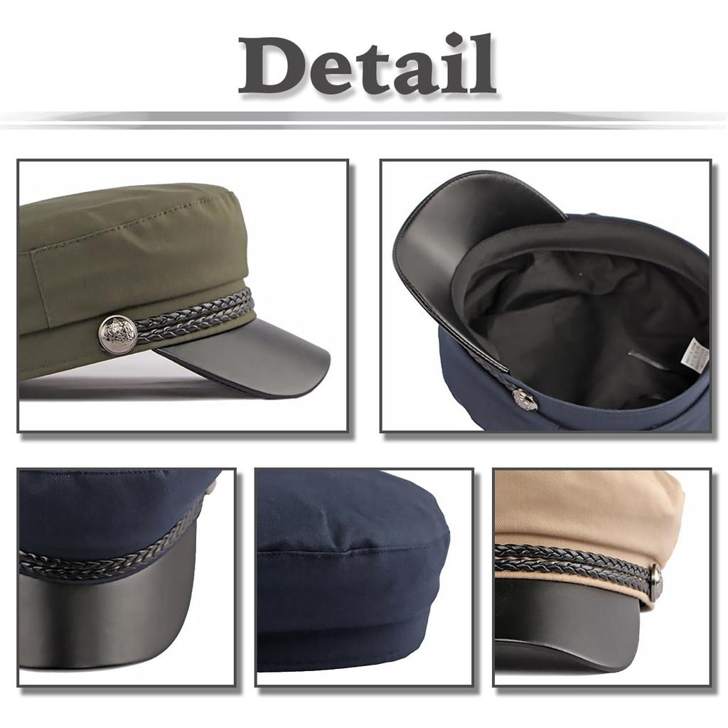 Casquette de Marin Longue pour Sortir pour Femmes et Casquette CZ094 [Croc Blanc], Visage, Casquette, Chapeau, Élégant, Dehors, Hommes, (Noir)