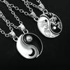 2 Pieces Yin Yang Pendant Necklace for Men Women Tai for Chi Stitching Necklace for Sun Moon Couples Matching Necklaces