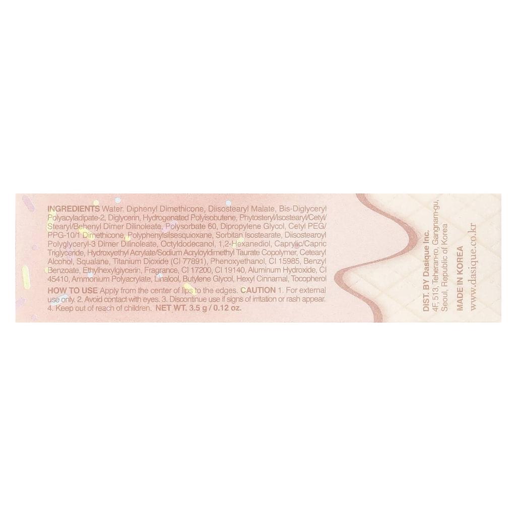 DASIQUE Juicy Dew Tint, 08 Papaya Milk, 3.5g (0.12oz)