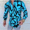Camisas de Manga Larga Estampadas a Rayas para Hombre Cárdigan Informal Nuevo Botón Moda Festiva Camisas