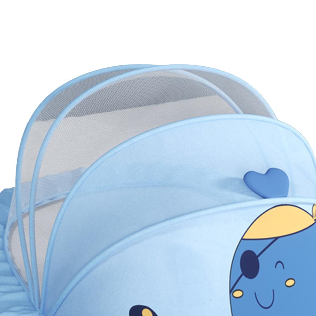 Baby Fly Net Tent Portable Bottomless Breathable Folding Net Bed Tent for Kids Sleeping Blue