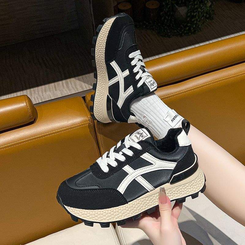 Fleece Warm Sneakers Women's 2025 Winter New Versatile Running Lightweight Casual Forrest Gump Shoes Platform Dad Shoes