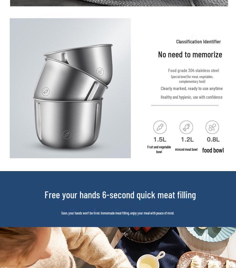 Mofei Multi-Function Meat Grinder & Baby Food Blender