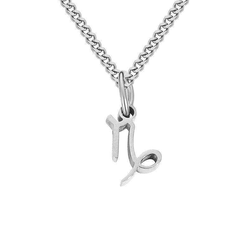Gold-Plated Stainless Steel Zodiac Pendant Necklace for Women