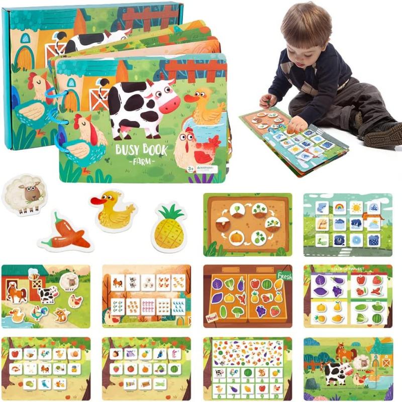 Ruhiges Beschäftigungsbuch für Babys, Montessori-Material, Spielzeug, Aufkleberpaste, Matching-Spiel, Kleinkind-Erkenntnis-Spielzeugbuch, Kinder, frühes Lernspielzeug