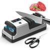 Electric Knife Sharpener for Kitchen - Professional Three-Stage Sharpening, Suitable for Straight Blades, Serrated Knives, and Scissors