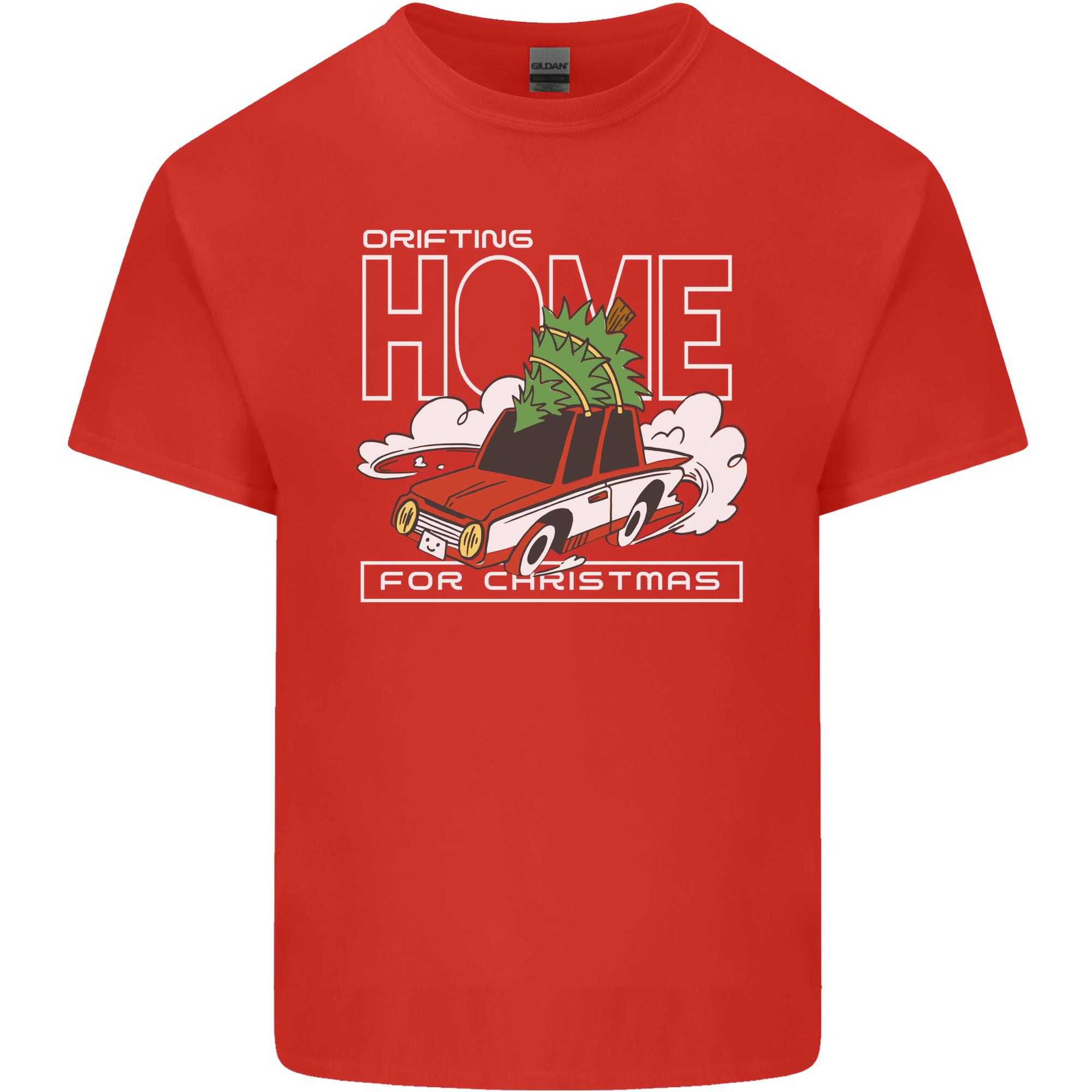 Drifting Home for Christmas Car Drift Funny Xmas Unisexs Light Cotton TShirt S