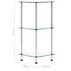 3 Shelf Transparent Display Shelf 30 X 30 X 67 Cm Tempered Glass