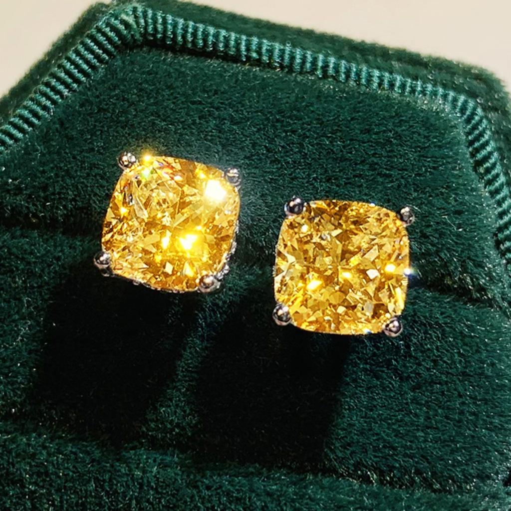 Cushion Cut CZ Stud Earrings