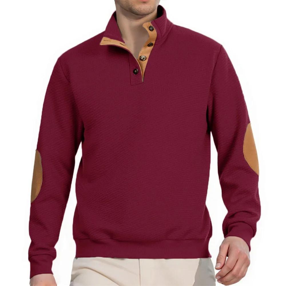 

Мужская осенне-зимняя толстовка с длинным рукавом, цветной блок, повседневный пуловер XXL коралл красный