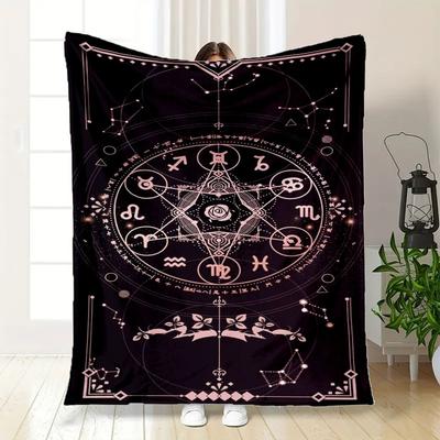 Astrologie Sternzeichen Horoskop Symbol Druck Wandkunst PosterDecke Flanell Überwurfdecke für Sofa, Bett, Reisen, Camping, Büro