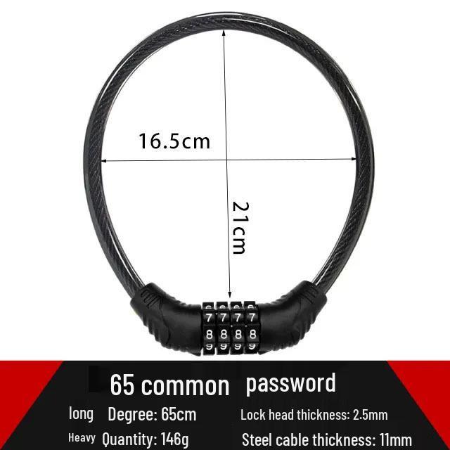 Waterproof Anti-theft Steel Cable Lock for Motorcycles, E-Bikes, and Helmets