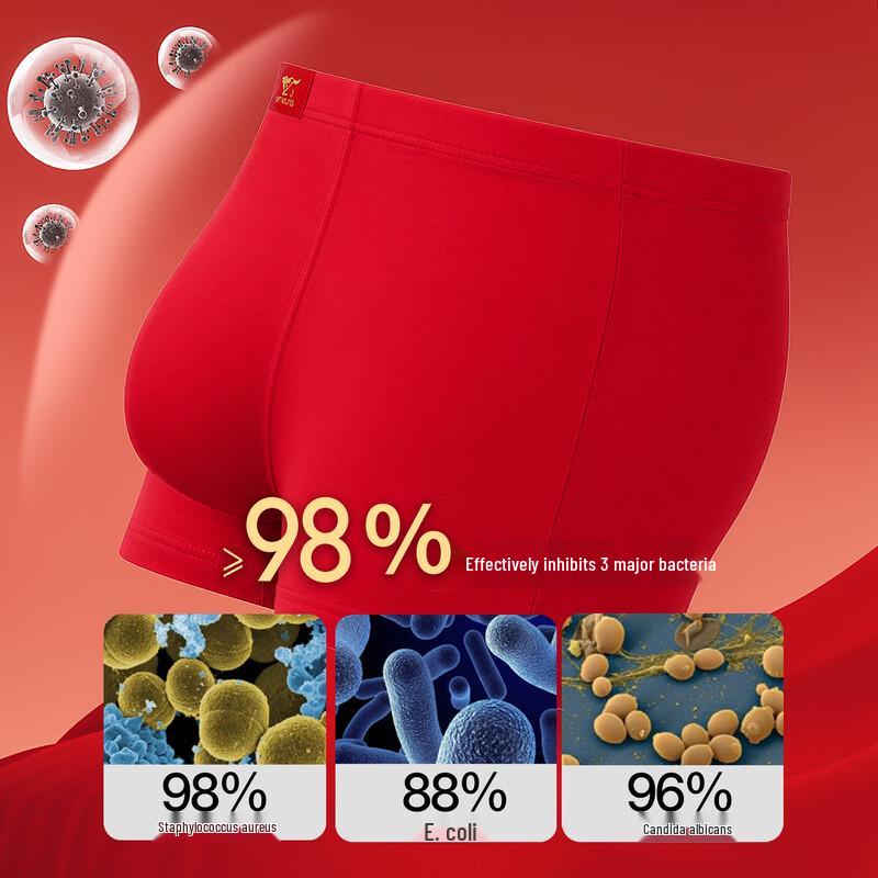 SEPTWOLVES Men's Lucky Red Boxer Briefs (4-Pack)