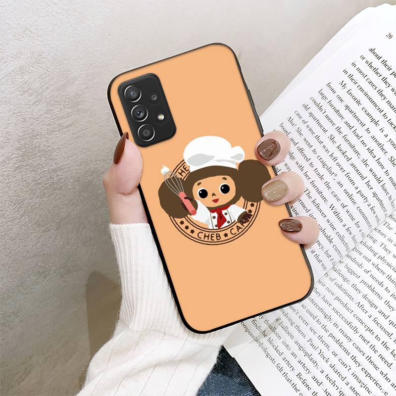 RUICHI pouzdro na telefon Čeburaška pro Samsung Galaxy A02 A12 A21 A22 A32 A41 A42 A51 A71 A72 skořepina