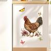 Floral Greenery Butterfly Rooster Wall Stickers, Self-Adhesive Decor for Bedroom Living Room Background Decoration