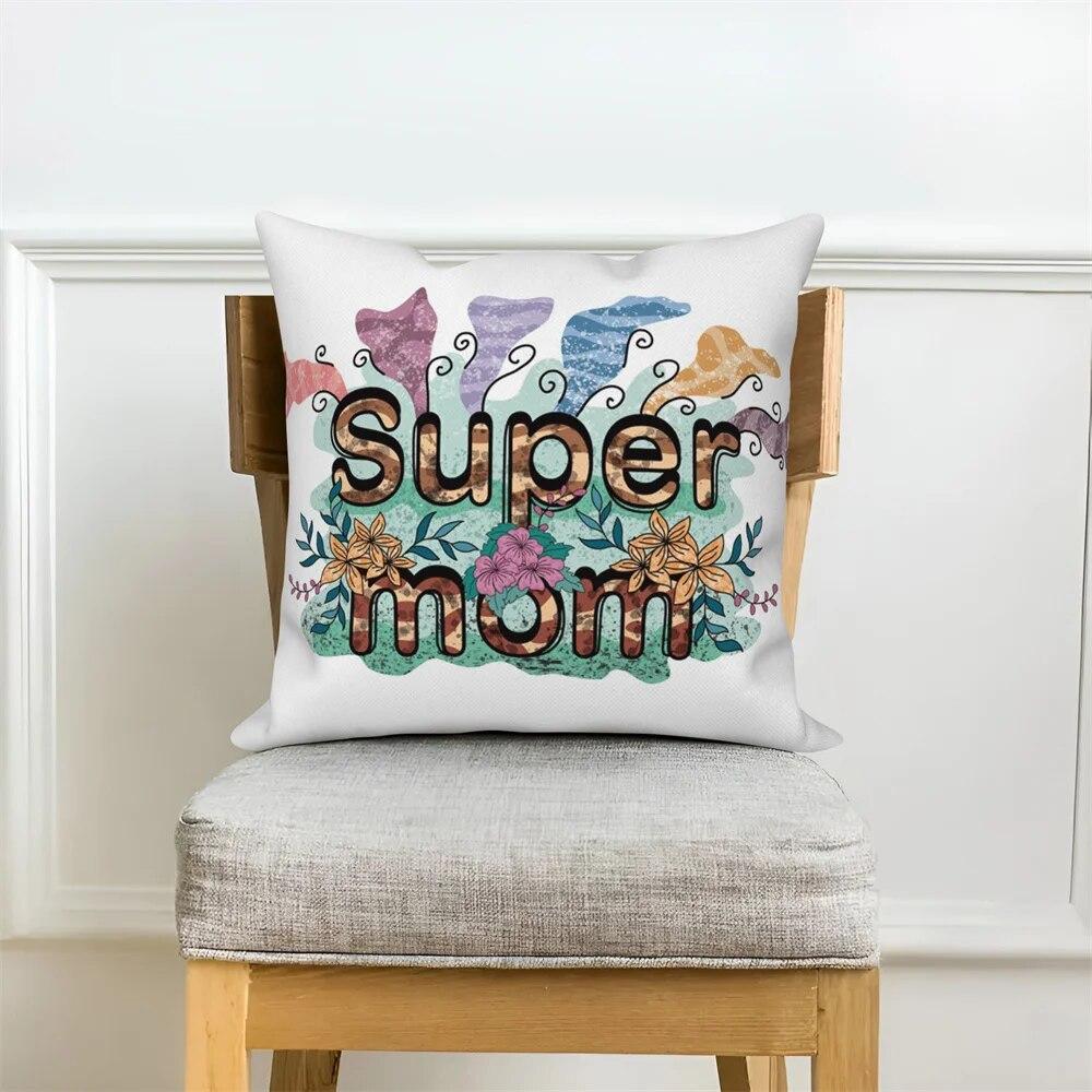 Flower Alphabet Pillowcase Cushion Cover Mother's Day  Car Sofa Home Decor Mom Gift